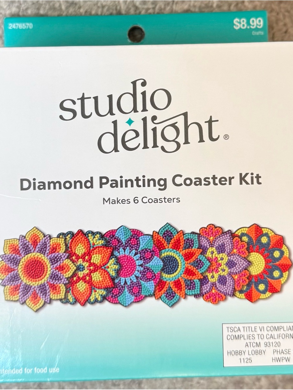 Studio Delight Multicolor Diamond Painting Coaster Kit